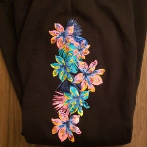 Vs pink L tropical flower sweats with sequins!